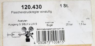 Preview: EWO 120.430 Flaschendruckminderer Acetylen Schneidbrenner Autogen Schweißgerät