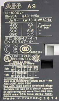 ABB A9-30-01 Schütz Hebebühnen 4 Schließer 250V 25A 1SBL141001R8001 Kleinschütz