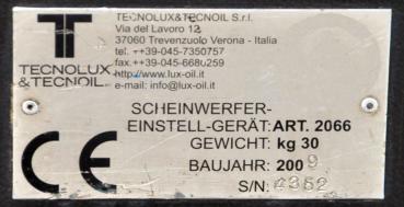Tecnocolor Longus 2066 Scheinwerfereinstellgerät Lichteinstellgerät Scheinwerfer