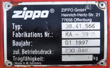 Zippo 8090 Hydraulik Zylinder 38.41.566 Scheren Hebebühne Hubzylinder NEU