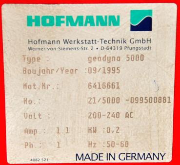 HOFMANN Geodyna 5000 Reifenwuchtmaschine Auswuchtmaschine Reifenauswuchtmaschine