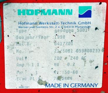 HOFMANN Geodyna 5001 Wuchtmaschine Reifenwuchtmaschine Auswuchtmasche Wuchte