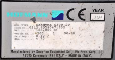 HOFMANN Geodyna 6300 2P Reifenwuchtmaschine Auswuchtmaschine Powerclamp Wuchte