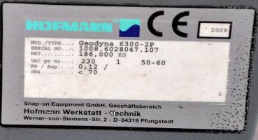 HOFMANN Geodyna 6300 -2P Auswuchtmaschine Powerclamp Wuchte Reifenwuchtmaschine