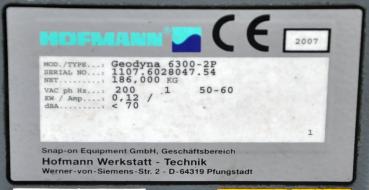 HOFMANN Geodyna 6300 P Auswuchtmaschine Reifenwuchtmaschine Powerclamp Wuchte