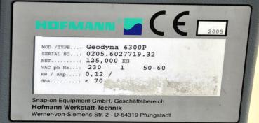 HOFMANN Geodyna 6300 P Auswuchtmaschine Reifenwuchtmaschine Powerclamp Wuchte