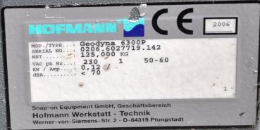 Reifenwuchtmaschine HOFMANN Geodyna 6300 P Auswuchtmaschine Powerclamp Wuchte