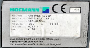 HOFMANN Geodyna 6300 P Reifenwuchtmaschine Wuchtmaschine Auswuchtmasche Wuchte