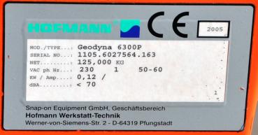 Reifenwuchtmaschine HOFMANN Geodyna 6300 P Auswuchtmaschine Powerclamp Wuchte