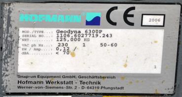 HOFMANN Geodyna 6300 2P Reifenwuchtmaschine Wuchtmaschine Auswuchtmasche Wuchte