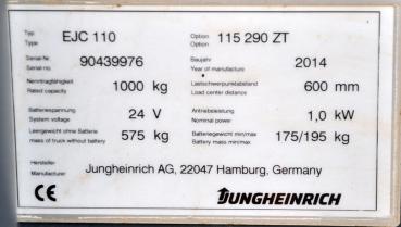 Jungheinrich EJC 110 el. Hubwagen Deichselstapler Hochhubwagen Ameise Stapler