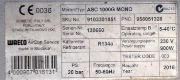 WAECO ASC 1000 Mono Klimaservicegerät Klimagerät Klimawartung R134a überholt