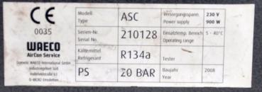 WAECO ASC 2000 R134a AirCon Klimaservicegerät Klimaservice Klima Servicegerät