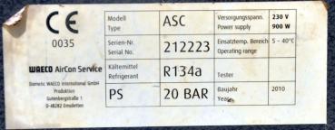 WAECO ASC 2000 R134a AirCon Klimaservicegerät Klimaservice Servicegerät