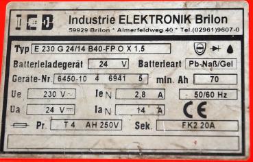 Hako Hakomatik Nassscheuermaschine Ladegerät Automatikladegerät 70-100Ah 24V 14A