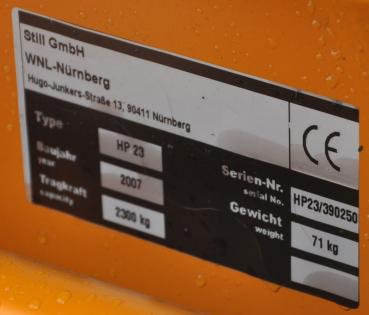 Still HP 23 Hubwagen 2.3t mit Bremse Gabelhubwagen Palettenwagen Handhubwagen