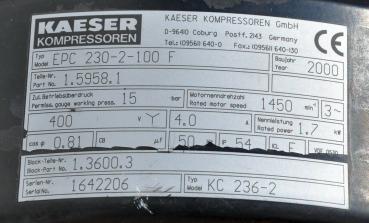 KAESER Kolbenkompressor EUROCOMP EPC 230-2-100 Kompressor Werkstattkompressor