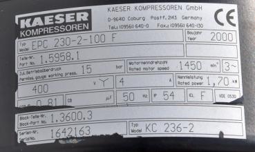 KAESER Kolbenkompressor EUROCOMP EPC 230-2-100 Kompressor Werkstattkompressor