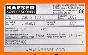 Kolbenkompressor KAESER EUROCOMP EPC 230-2-100 Kompressor Werkstattkompressor