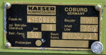 KAESER Druckluft Kompressor Behälter 350L 16 bar Druckluftbehälter Schraubenkomp