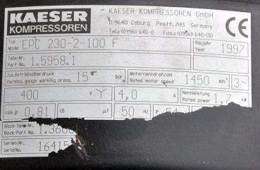 KAESER Kolbenkompressor EUROCOMP EPC 230-2-100 Kompressor Werkstattkompressor