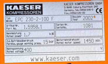 Kolbenkompressor KAESER EUROCOMP EPC 230-2-100 Werkstattkompressor Kompressor