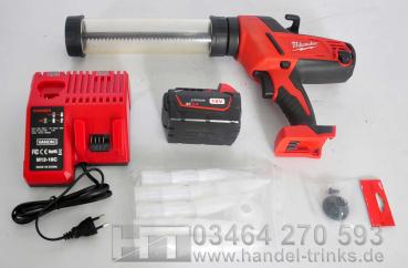 Akku Kartuschenpresse Milwaukee C18 PCG 18V 5,0Ah Folienbeutel +310ml Kartuschen