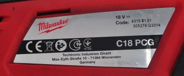 Akku Kartuschenpresse Milwaukee C18 PCG 18V 5,0Ah Folienbeutel +310ml Kartuschen