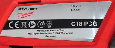 MILWAUKEE Akku Kartuschenpresse C18 PCG 18 Volt 400 + 600ml Folienbeutel 310ml