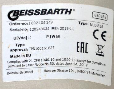 Beissbarth MLD 815 Scheinwerfereinstellgerät LASEREINHEIT Lichteinstellgerät LED
