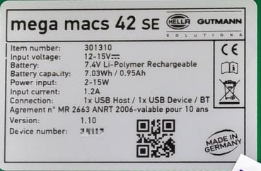 Hella Gutmann Mega Macs MM42 SE Diagnosegerät Update V81 OBD Tester VCI Docking