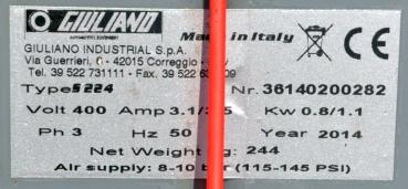 GIULIANO S224 Reifenmontiermaschine mit Schockbefüller Montiermaschine