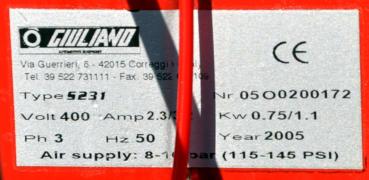 Reifenmontiermaschine GIULIANO S231 PAX Runflat Hilfsarm Reifenwechselmaschine