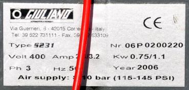 Reifenmontiermaschine GIULIANO S231 PAX Runflat Hilfsarm Reifenwechselmaschine