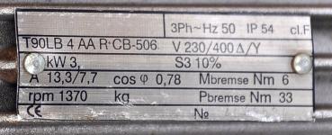 Zippo Consul 1526 1590 T90LB 4 A 2-säulen Hebebühnen Motor Elektro 3,0kW 400 V
