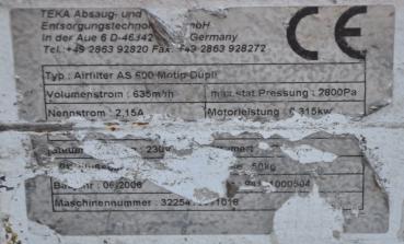 TEKA Airfilter AS600 Motip Dupli Lackierabsaugung Lackierfilter Smart Repair