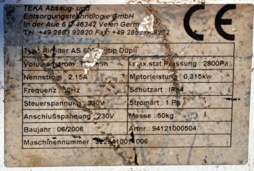 Lackierabsaugung TEKA Airfilter AS600 Motip Dupli Lackierfilter Smart Repair