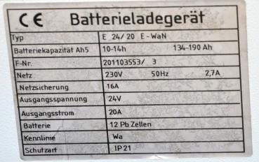 TriCom E 24V 20A Automatik Ladegerät el Hubwagen Gabelstapler Traktionsbatterie
