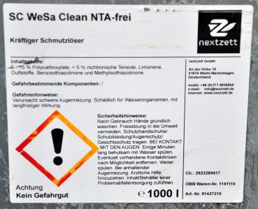 SC WeSa Clean NTA frei 1000 Liter Reinigungsmittel Reiniger Autowaschanlage