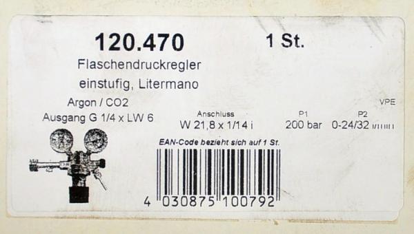 EWO 120.470 Flaschendruckregler CO2 Argon Schutzgas Schweißgerät MIG MAG