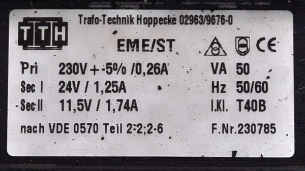 TTH Steuertransformator Trafo EME/ST Transformator 24V 11,5V Hebebühne Hoppecke