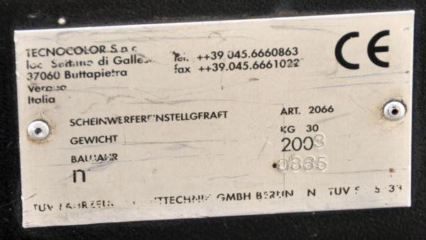 Scheinwerfereinstellgerät Tecnocolor Longus 2066 Lichteinstellgerät Scheinwerfer