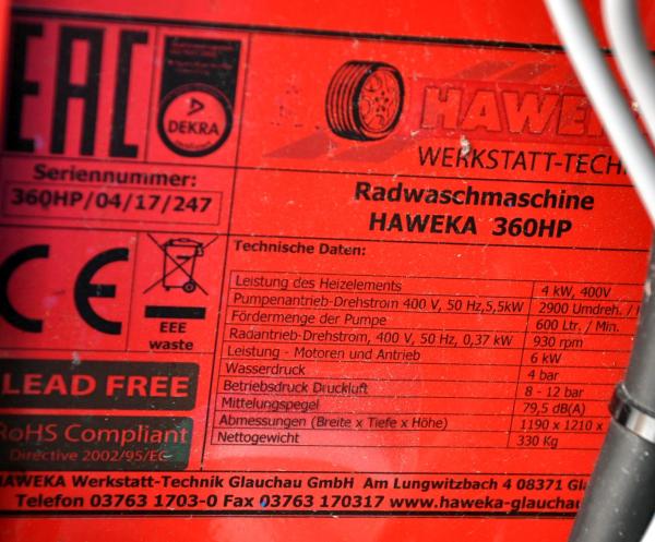 Haweka 360 HP Radwaschmaschine Radwaschmaschine Hochdruckreiniger Räder reinigen