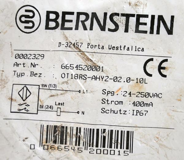 Lichtschranke Nussbaum 990411 Gleichlaufüberwachung OT18RS-AHY2-02.0 Bernstein