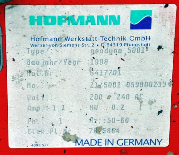 HOFMANN Geodyna 5001 Wuchtmaschine Reifenwuchtmaschine Auswuchtmasche Wuchte
