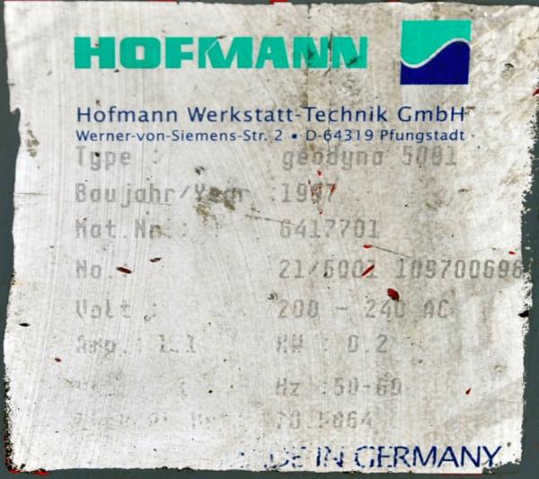 Wuchtmaschine HOFMANN Geodyna 5001 Reifenwuchtmaschine Auswuchtmasche Wuchte