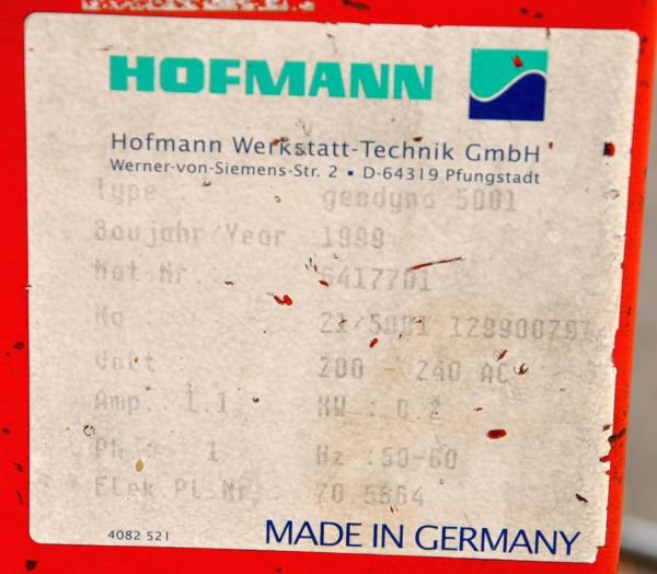 HOFMANN Geodyna 5001 Reifenwuchtmaschine Wuchtmaschine Auswuchtmasche Wuchte