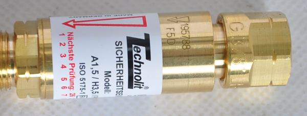 Technolit BAM Brenngas 501062 DGN G1-4RH Rückschlagsicherung Rückbrennschutz