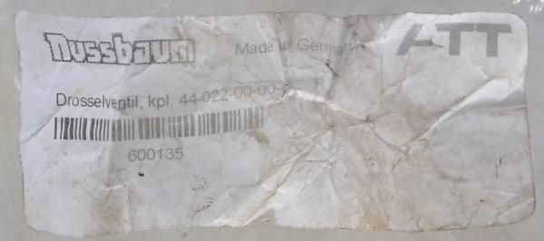 Nussbaum ATT Drosselventil Hydraulik Hebebühne 600135 HL 2.30 44-022-00-00-0