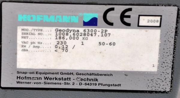 HOFMANN Geodyna 6300 -2P Auswuchtmaschine Powerclamp Wuchte Reifenwuchtmaschine